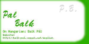 pal balk business card